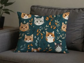 Bavlnená obliečka na vankúš CATTAMI POLY 50x70 cm, tmavozelená