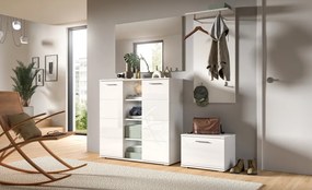 Nástenný šatníkový panel Prego, 55 cm, biely