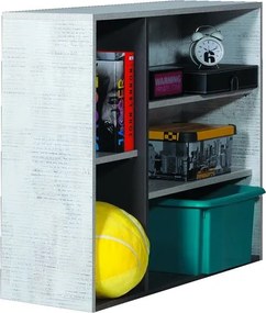 Regál Tablo, šedá/enigma, 5 priehradiek