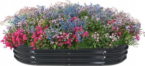 Garden Line ZÁHON NA ZELENINU A KVETINY 240 × 120 × 30 CM, OVALNÝ, ANTRACITOVÝ