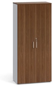 Dvojdverová kancelárska skriňa PRIMO 2023, 1781 x 800 x 420 mm, sivá / orech