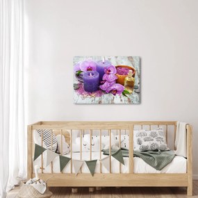 Obraz orchideí a sviečok (70x50 cm)