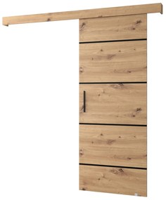 Posuvné dvere 90 cm Sharlene IV (dub artisan + dub artisan + čierna). Akcia -23%. Vlastná spoľahlivá doprava až k Vám domov. 1043732