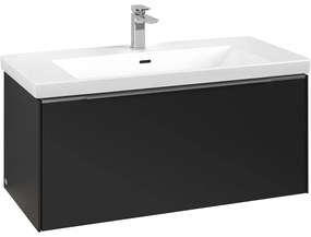 VILLEROY &amp; BOCH Subway 3.0 závesná skrinka pod umývadlo, 1 zásuvka, s LED osvetlením, 973 x 478 x 429 mm, Volcano Black, C569L0VL