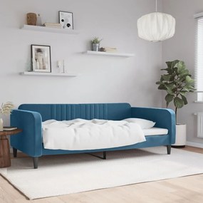 Denná posteľ modrá 100x200 cm zamat 354092
