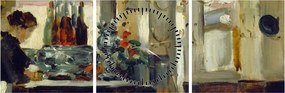 Obraz - Style of Edouard Manet, Bon Bock Cafe, reprodukcia (s hodinami) (90x30 cm)