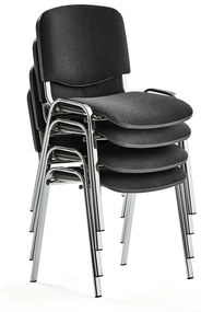 Konferenčná stolička NELSON, 4 ks, čierna, chróm