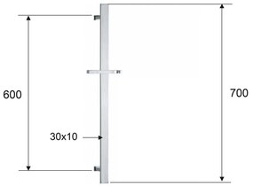 Matne čierna nástenná mosadzná sprchová tyč s posuvným držiakom 70 cm – Sapho