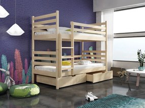 Poschodová posteľ Aero, Rozmer postele: 90x190 cm, 049-farby: borovica