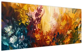 Obraz - Abstraktná maľba kvetov (120x50 cm)