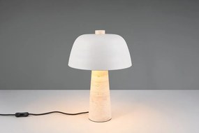 Biela/béžová stolová lampa s kovovým tienidlom (výška 41 cm) Timba – Trio Select