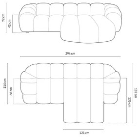 Béžová rohová pohovka (pravý roh) Diana – Micadoni