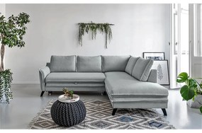 Svetlosivá rozkladacia rohová pohovka Miuform Charming Charlie L, pravý roh