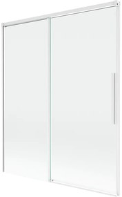 Mexen Rox, 2-krídlová posuvná vaňová zástena 140 x 150 cm, 8mm číre sklo, biely profil, 8C9-140-001-20-00