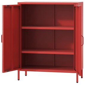 Skrinka do obývačky s policami VITO, 800 x 1015 x 400 mm, Modern: červená farba
