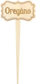 AMADEA Drevený zápich - ceduľka na bylinky Oregano, výška 20 cm, český výrobok