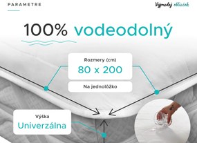 Nepremokavý chránič na matrac PREŠÍVANÝ 80x200 cm