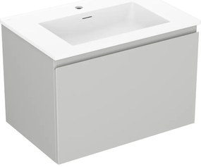 Mexen Orio, kúpeľňová skrinka 70 cm s umývadlom Otis, 1 zásuvka, šedá matná/biela matná, 91A10-07047-1-BF62-W18M01