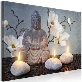 Obraz - Buddha and Stones (1 Part) Wide Veľkosť: 90x60, Verzia: Premium Print