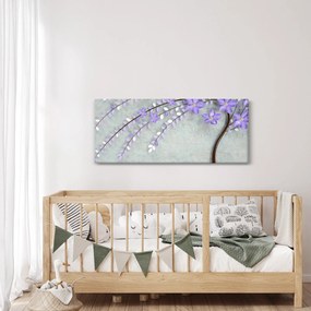 Obraz - Fialový dážď (120x50 cm)