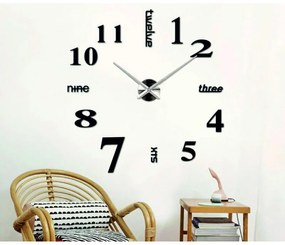 Moderné Nástenné Hodiny 3D Nalepovacie a Zrkadlové I SENTOP 12S015 RAL9005