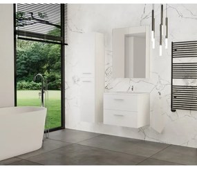 Kúpeľňová skrinka s umývadlom KATE + zrkadlová skrinka + závesná skrinka biela