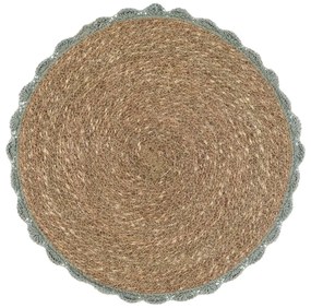 Okrúhle prestieranie - podložka na stôl pod taniere z morskej trávy v prírodnom farebnom prevedení 38 cm Blanc Maricló 42587