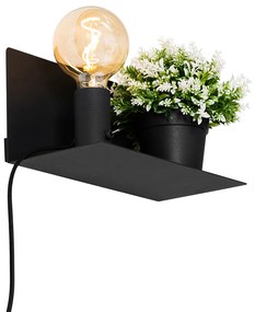 Moderná nástenná lampa čierna magnetická nastaviteľná - Muro