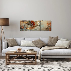 Obraz - Dravý vták (s hodinami) (90x30 cm)