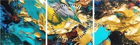 Obraz - Textúrovaná olejomaľba (s hodinami) (90x30 cm)