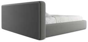 Sivá čalúnená dvojlôžková posteľ s úložným priestorom s roštom 180x200 cm Kiana – Makamii