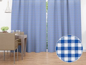 Biante Dekoračný záves Rebeka RE-009 Modro-biela kocka malá 130x150 cm