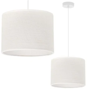 Závesné svietidlo Juta, 1x biele jutové tienidlo, (fi 20cm), w