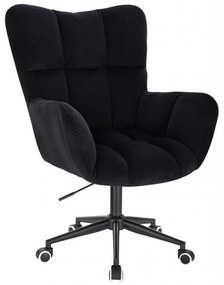 LuxuryForm DESIGN Otočné kreslo AURORA VELUR na čiernej podstave s kolieskami - čierne