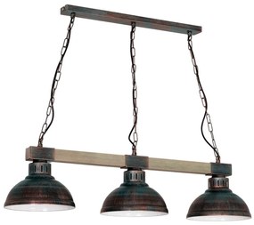 Luster na reťazi HAKON 3xE27/60W/230V patina