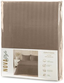 SATÉNOVÉ OBLIEČKY VERA 200X220 CM, 2 KS 70X80 CM HNEDÉ