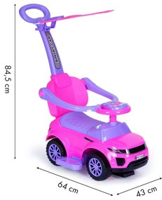 Jazdítko auto 3v1 Super Car ružové