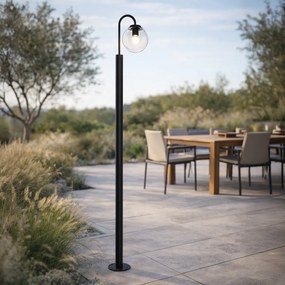 Moderná lampa čierna s plastom 200 cm IP44 - Sfera