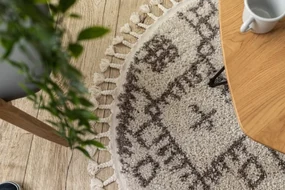 Koberec BERBER TANGER kruh B5940 krém / hnedý marokánsky