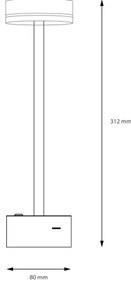 LED stmievateľná nabíjateľná stolová lampa SAM LED/5W/5V 3600 mAh čierna/zlatá