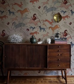 WALLCOLORS Oriental Animals Beige  wallpaper - tapeta POVRCH: Prowall Canvas