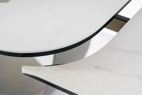 Jedálenský rozkladací stôl Infinity 160/240 cm keramika biely mramor/medený