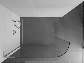 Mexen Kioto L, sprchová zástena Walk-In 120 x 200 cm, 8mm číre sklo, chrómový profil, 800-120-103-01-06