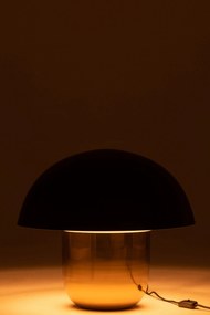 Čierno-zlatá kovová stolná lampa Mushroom Large - Ø 50*45cm