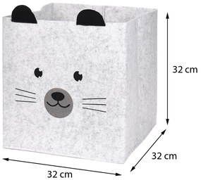 Úložný box Mouse, 32x32x32 cm, sivá