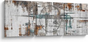 Obraz - Abstraktné ťahy (s hodinami) (90x30 cm)