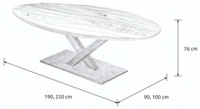 Wooded Jedálenský stôl London ROUNDED z masívu DUB 220x90x76cm