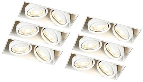 Sada 6 vstavaných reflektorov bielych GU10 sklápateľných bez rámu 2-svetlo - Oneon