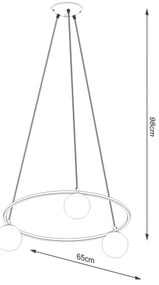 Sollux SL.1213 - Luster na lanku YOLI 3xG9/8W/230V čierna