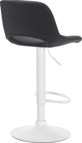 Barová stolička Camden - koženka, biely rám - Čierna